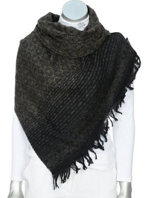 Sanalbolluk Kahve Siyah Renk Desenli Bayan Şal