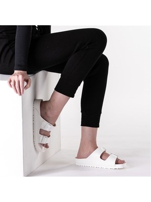 Birkenstock Arizona Eva Beyaz Çift Tokalı Unisex Terlik 129441-129443 Beyaz V7