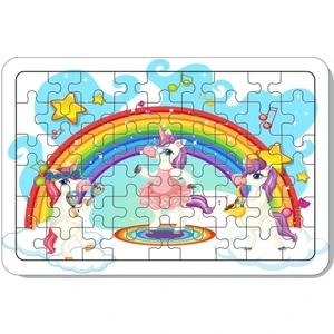 54 Parça Ahşap Puzzle Unicorn ve Müzik