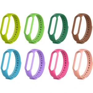 Xiaomi Mi Band 5 ve 6 Uyumlu Silikon Kordon 8'li Set 4