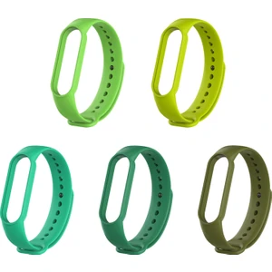 Xiaomi Mi Band 5 ve 6 Uyumlu Silikon Kordon 5'li Set 4