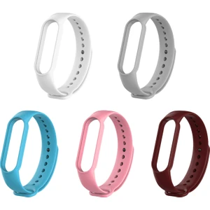 Xiaomi Mi Band 5 ve 6 Uyumlu Silikon Kordon 5'li Set 6