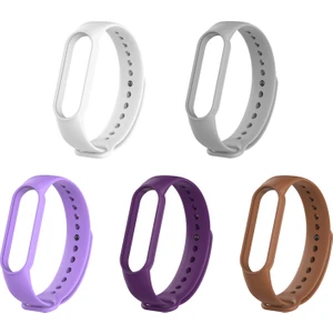 Xiaomi Mi Band 5 ve 6 Uyumlu Silikon Kordon 5'li Set 7