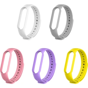 Xiaomi Mi Band 5 ve 6 Uyumlu Silikon Kordon 5'li Set 12