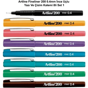 Fineliner 200 0.4 mm İnce Uçlu Yazı Çizim Kalemi 8'li
