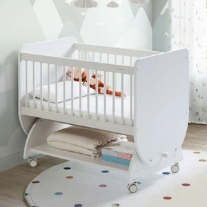 Baby When BW1030 - Sallanır Tekerlekli Sepet Bebek Beşik 50X90 Beyaz