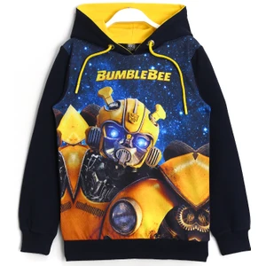 Bumblebee 3D Baskılı Erkek Çocuk Sweatshirt 5 - 10 Yaş Lacivert