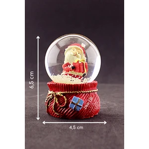 Hediye Filesi Yeni Yıl Noel Baba Hediyeleri Temalı Mini Boy Kar Küresi 6,5 cm