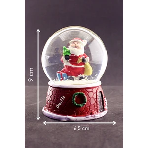 Hediye Filesi Noel Baba ve Hediyeleri Temalı Orta Boy Işıklı Kar Küresi 9 cm