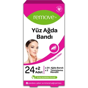 Remove Hassas Ciltler Yüz Ağda Bandı 24'lü  Ağda