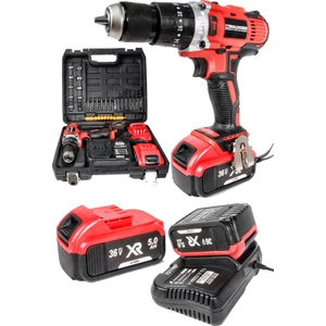 Redcore 36V Darbeli Akülü Şarjlı Vidalama Matkap 5AH 13MM Metal Mandren Çift Akülü
