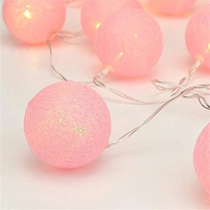 Şerit LED Işıklı Koton Top 3 Metre 20’li (Pudra Pembe)