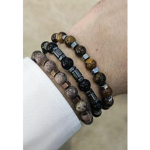 Stell 3.lü Set Doğaltaş Erkek Bileklik Seti