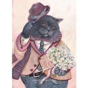 Nova Puzzle 1000 Parça Puzzle - Romantik Kedi - Tatiana Plovetskaya