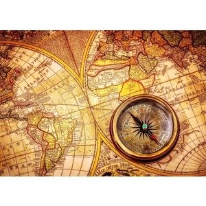 Nova Puzzle 1000 Parça Eski Dünya Haritası Ve Pusula Puzzle