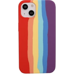 Bilişim Akademi Apple Apple iPhone 13 Kılıf Rainbow Liquid Lansman Silikon Kılıf