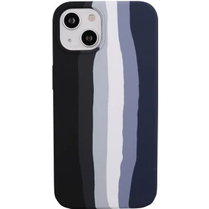 Bilişim Akademi Apple Apple iPhone 13 Kılıf Rainbow Liquid Lansman Silikon Kılıf