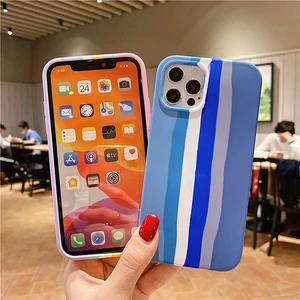 Bilişim Akademi Apple iPhone 13 Pro Max Kılıf Rainbow Liquid Lansman Silikon Kılıf