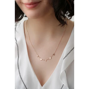 Lieza Jewelry Gümüş Üçlü Kalp Harf Kolye