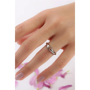 Lieza Jewelry Gümüş Renkli Mekik Taşlı Tasarım Yüzük