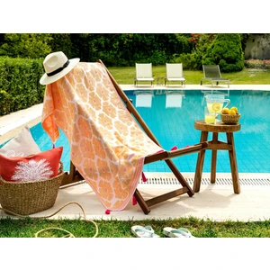 Madame Coco Amelie Jakarlı Peştemal - Sarı / Pembe -90 x 170 cm