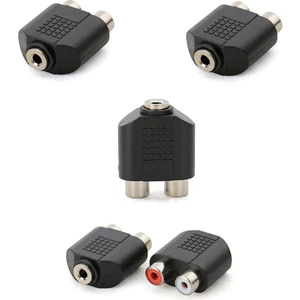 Ata Elektronik 5 Adet Aux - Rca Dönüştürücü 3.5mm Ses Stereo Jak Dişi 2 Rca Dişi Ses Jack Konnektörü Çevirici