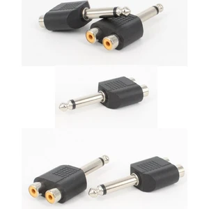 Ata Elektronik 5 Adet 6.3mm Mono Gitar Jak Jack - 2 Rca Dişi Audıo Lale Tos Çevirici Dönüştürücü Kablo Soket Ucu Uç