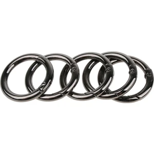 B Baosity 5x Yuvarlak Push Kapısı Yapış Açık Kanca Bahar Yüzük Anahtarlık Karabina Siyah 19MM (Yurt Dışından)