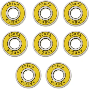 8 Adet Sürtünmesiz Abec 9 Kaykay Rulo Paten Rulmanlar 608-RS 8X22X7MM Sarı (Yurt Dışından)