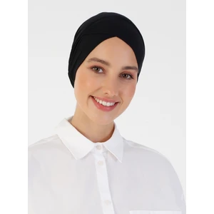 Nefes Alan Kumaş Pratik Çapraz Boru Bone - Siyah - Ecardin