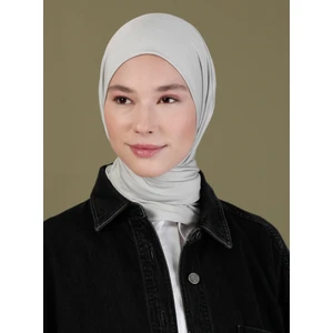 Penye Eşarp - Açık Gri - Ecardin