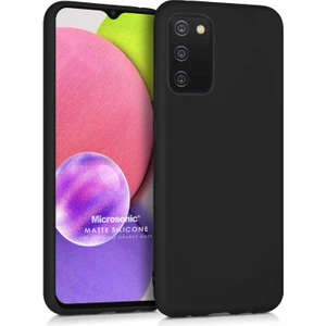 Matte Silicone Samsung Galaxy A03S Kılıf Siyah