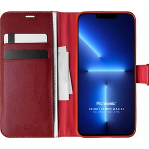 Apple iPhone 13 Pro Kılıf Delux Leather Wallet Kırmızı