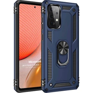 Samsung Galaxy A52S Kılıf Military Ring Holder Lacivert
