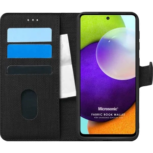 Samsung Galaxy A52S Kılıf Fabric Book Wallet Siyah