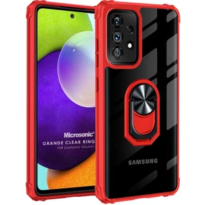 Samsung Galaxy A52S Kılıf Grande Clear Ring Holder Kırmızı