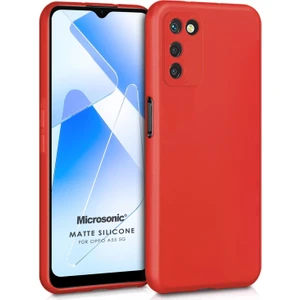Matte Silicone Oppo A55 5g Kılıf Kırmızı