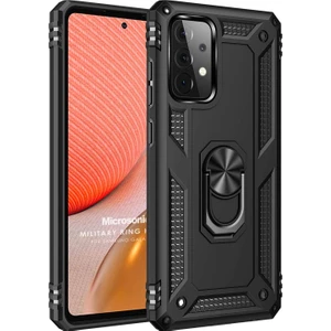 Samsung Galaxy A52S Kılıf Military Ring Holder Siyah