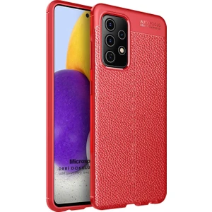 Samsung Galaxy A52S Kılıf Deri Dokulu Silikon Kırmızı