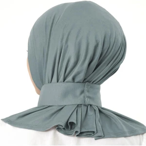 kadın Tesettür Çıtçıtlı Boyunluk Hijap Bone Şal