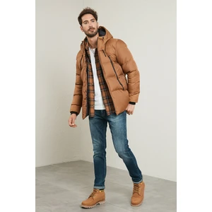 Fermuar Kapama Slim Fit Kapüşonlu Dik Yaka Mont Erkek MONT 5717101