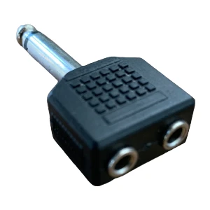 Ata Elektronik 6.3mm Mono Gitar Jak - 2 Dişi AUX 3.5mm Hoparlör Kulaklık Anfi Mikrofon Soket Çevirici Dönüştürücü Aparat