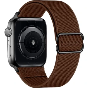Yeni Nesil Apple Saat Band 42-44 mm Ayarlanabilir Elastik Solo Döngü Kordon - Kahverengi