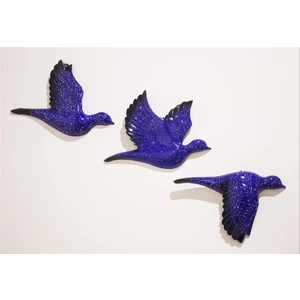 Antioch Artdesign Üçlü Güvercin Duvar Süsü Üçlü Kuş Ev Dekor Bahçe Balkon Teras Süsü Aksesuarı