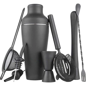 8 Parça Kokteyl Çalkalayıcı Set - Siyah (Yurt Dışından)
