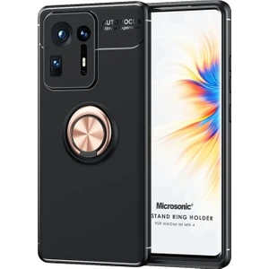 Xiaomi Mi Mix 4 Kılıf Kickstand Ring Holder Siyah Rose