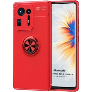 Xiaomi Mi Mix 4 Kılıf Kickstand Ring Holder Kırmızı