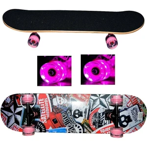 Zımparalı Ahşap Işıklı Slikon Teker Kaykay 80 cm