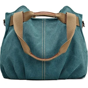 Kadın Casual Hobo Tuval Günlük Cüzdan Üst Kolu Omuz Çantası (Yurt Dışından)