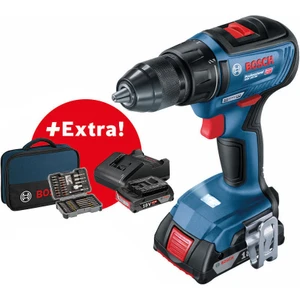 GSR 18V-50 Delme/vidalama Makinesi + 2x 2,0 Ah Çift Akü + 43 Parça Set + Alet Çantası